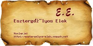 Esztergályos Elek névjegykártya